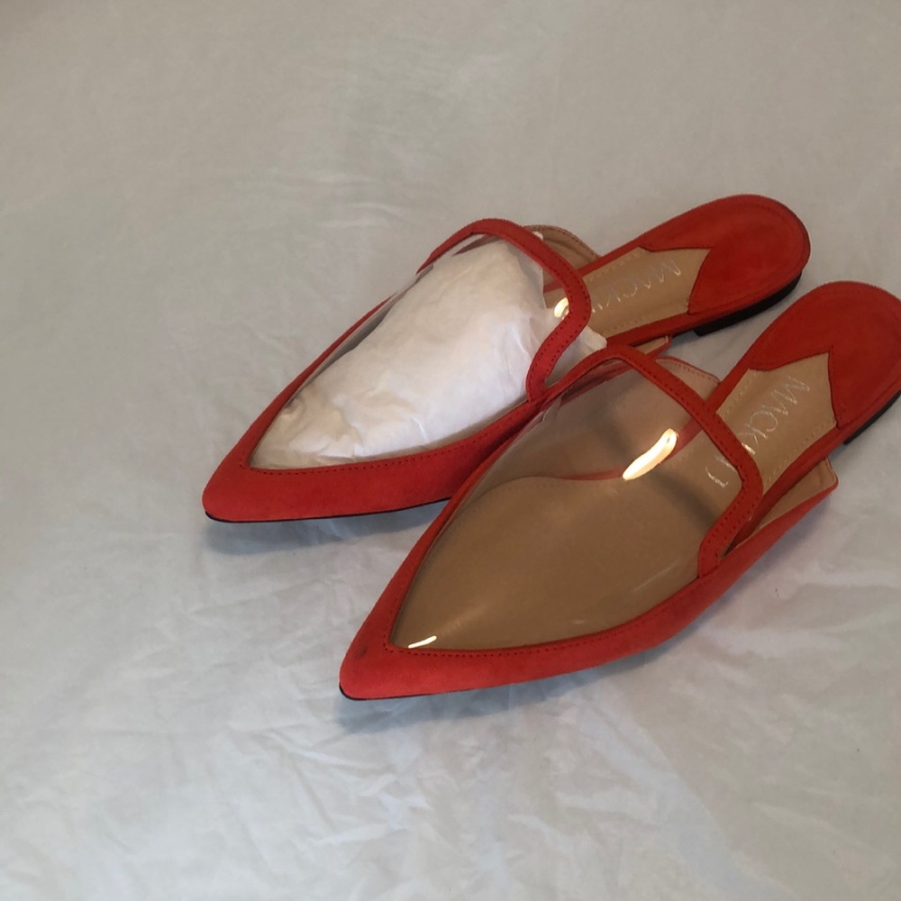 Faux suede tangerine orange